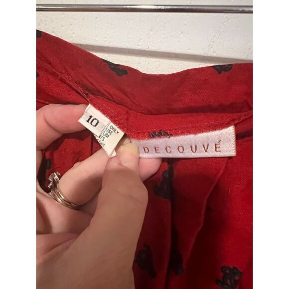 Vintage Decouve red Horse print and racing skirt side zip size 10 - Picture 2 of 12